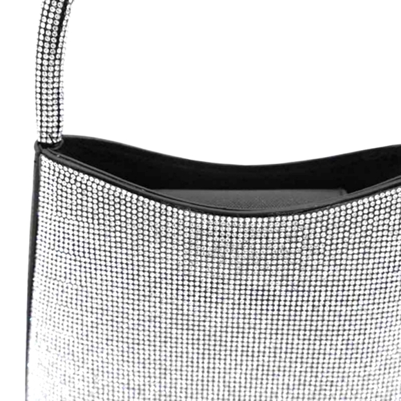 Women Mini Silver Rhinestone Top Handle Crossbody Bag - Picture 4 of 11